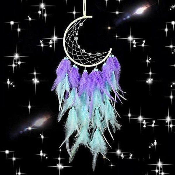 Artes e artesanato 16 estilos Dream Catcher Festival Presente Handmade Half Circle Moon Design Art Dreamcatcher Feather Pendurado Star Home Wa Dh8Ca