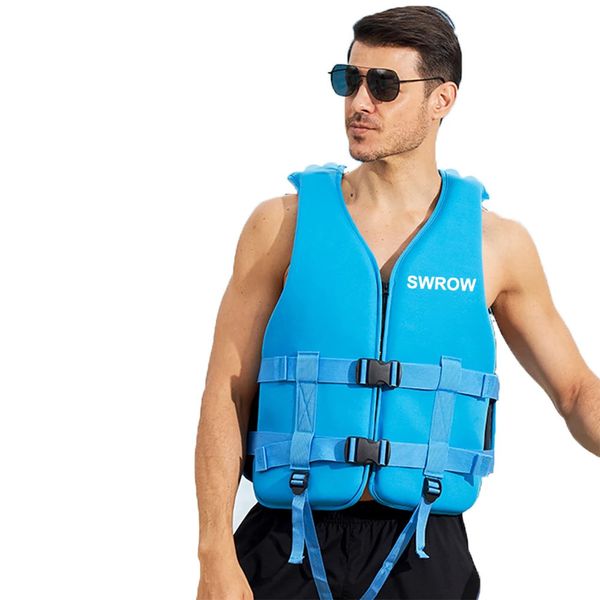 Giubbotto di salvataggio in neoprene per costume da bagno di sopravvivenza per adulti Kayak Rafting Canottaggio Alla deriva Giubbotto di salvataggio Giubbotto di salvataggio di sicurezza 240219