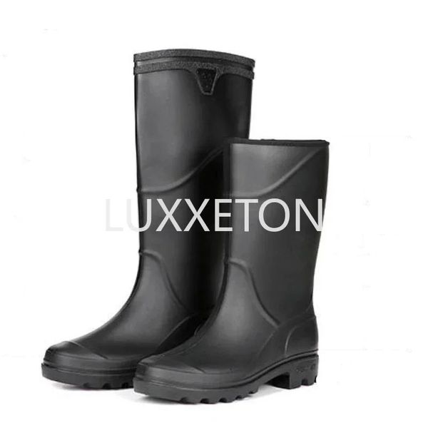 Botas de chuva de tubo longo dos homens antiderrapante botas de chuva de borracha de alta qualidade à prova dwaterproof água sapatos de água masculino joelho-alta sapatos de chuva 240228