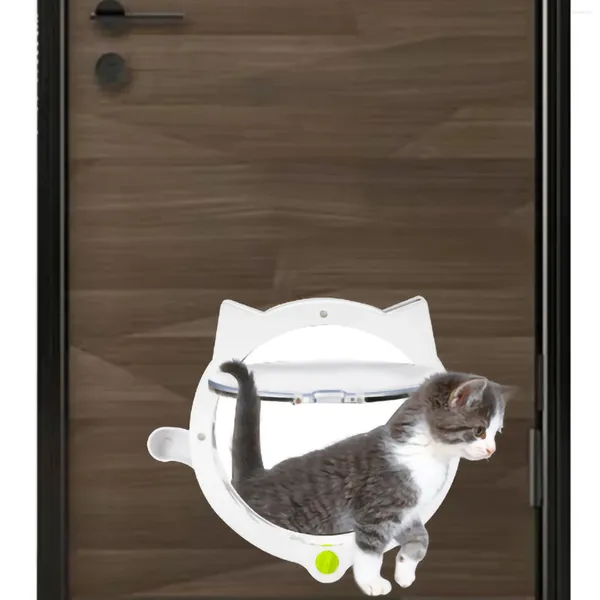 Portador de gatos, porta de entrada e saída para animais de estimação, criativo, porta com orelha embutida, controle de rolha, cachorro, casa, porão, garagem