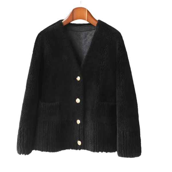 Pelliccia PUDI Donna Luxury Vera Pelliccia di lana Cappotto Giacca invernale Donna Ragazza Vera tosatura delle pecore Parka Cappotto CT1118