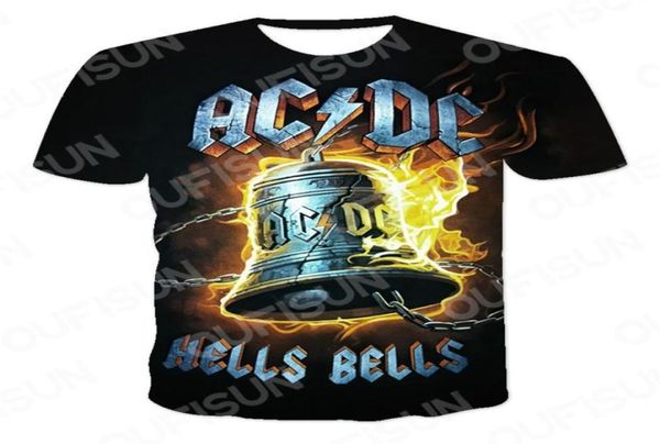 Yaz AC DC 3D Baskılı Rock Roll Erkekler S Tişört Tee Erkek Giyim Kısa Kollu Üst Tees Erkek Gündelik Baskı O Neck Gentleman 220520469963
