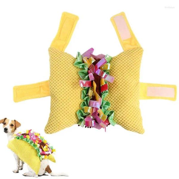 Cão vestuário taco traje material durável fácil de usar bonito animal de estimação cosplay roupas engraçadas com fita de lantejoulas para cães pequenos médios grandes