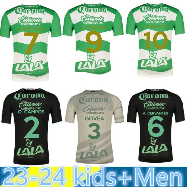 23 24 Santos Laguna Erwachsene Kinder-Set Fußballtrikot F TORRES A.CERVANTES ORRANTIA GORRIARAN E.AGUIRRE DORIA D.MEDINA Heim- und Auswärtstrikot Uniform