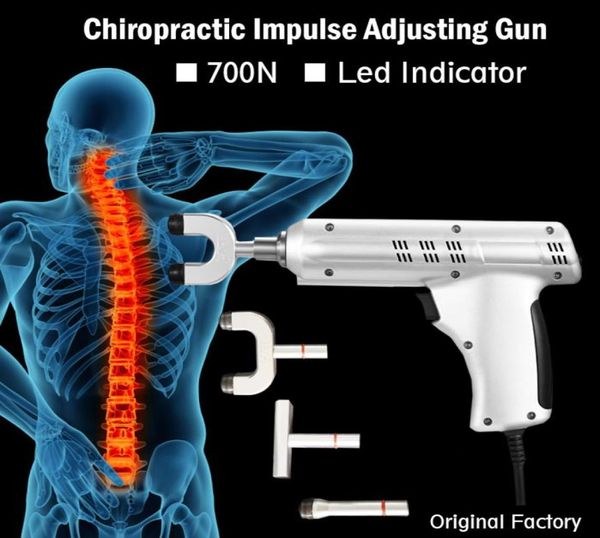Nuovo strumento di regolazione chiropratica originale a 4 teste professionale Regolatore di impulsi Massaggiatore attivatore pistola di correzione elettrica9843889
