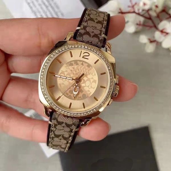 Популярные часы с ремнем для девочек, роскошные бриллиантовые 36 мм, классические высококачественные немеханические спортивные часы