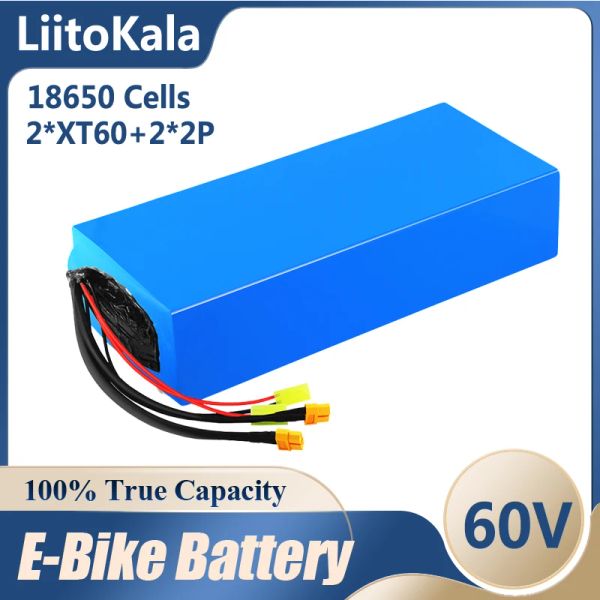 LiitoKala 60V bateria ebike 20Ah 30Ah 40Ah 50Ah bateria de íon de lítio bateria de bicicleta elétrica 60V bateria de scooter elétrico 50ABMS