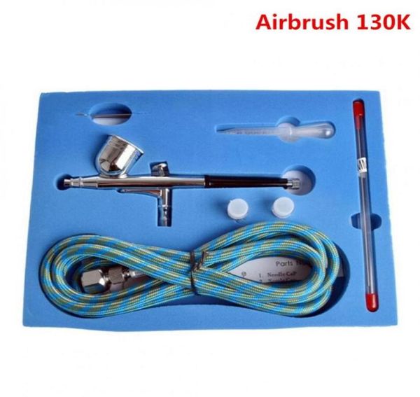 020305mm 7cc DualAction Gravity Airbrush Set 130K Pistola a spruzzo Kit penna per pittura nail art Set 4236370