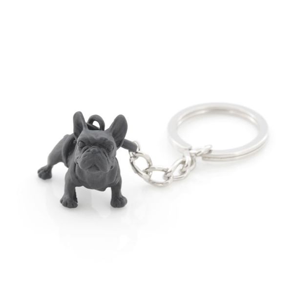 Schlüsselanhänger aus Metall, schwarz, französische Bulldogge, niedlicher Hund, Tier-Schlüsselanhänger, Schlüsselanhänger, Damen-Taschenanhänger, Haustier-Schmuck, Geschenk, ganze Menge Lots197s