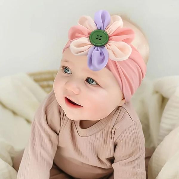 Haarschmuck, Bonbonfarben, Blumen-Haarband, breites Stirnband, Kinder-Mädchen-Boutique, elastisch, schützt Turban-Kopfbedeckung