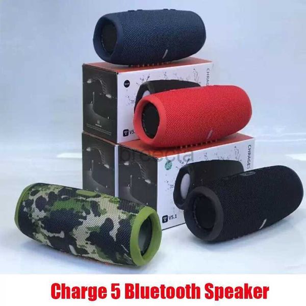 Динамики Портативная зарядка 5 Bluetooth Динамик Charge5 Портативный мини-беспроводной уличный водонепроницаемый сабвуфер Динамики Поддержка TF USB-карты UPS/FEDEX/DHL Доставка 240304