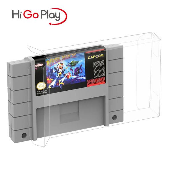 Чехлы 10 шт./лот, прозрачная коробка, защитный чехол для картриджа Nintendo SNES, коробка для игровых карт Super SNES PET, прозрачные чехлы с защитой от пыли/царапин