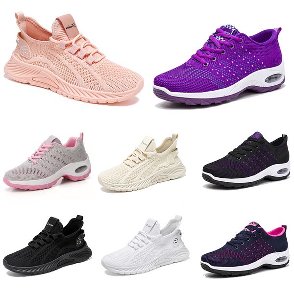 Novos homens mulheres sapatos caminhadas correndo sapatos planos sola macia moda roxo branco preto confortável esportes bloqueio de cor q75 gai tendências