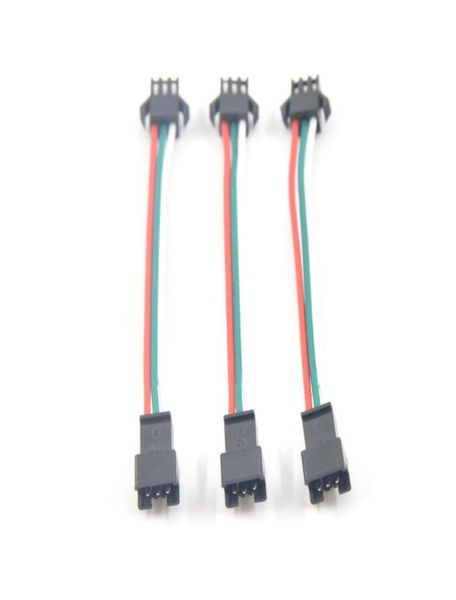 100pcs 3 pin JST SM WS2812B WS2811 5050 RGB LED şerit lambası için WS2812B için 3 pin JST SM Erkek ila Kadın Fiş LED Konektör Kablosu