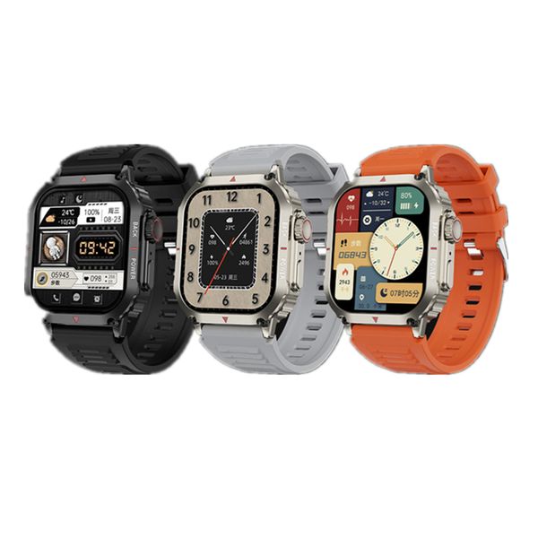 DK66 Smart Watch Tela HD de 1,95 polegadas Bluetooth Chamadas Taxa de Pressão Arterial Oxigênio no Sangue Monitoramento de Saúde Lembrete de Informações Esportes ao Ar Livre Relógio RDFit APP