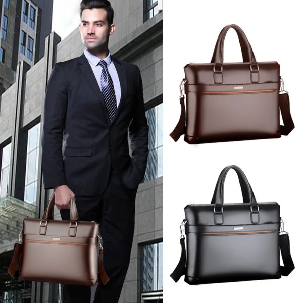 Zaino in pelle di canguro PU valigette per uomo Laptop Designer Document Business Tote Borsa a tracolla Borsa a tracolla laterale quadrata