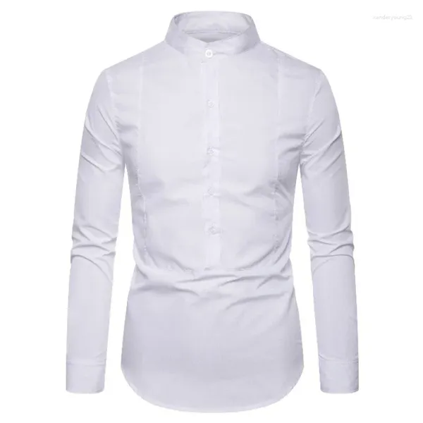 Abbigliamento etnico Camicia araba Arrivo in bianco e nero patchwork di colore puro manica lunga per uomini musulmani Jubba Thobe