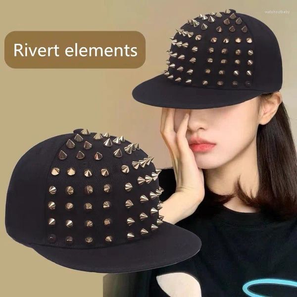 Beralar Yetişkin Spor Punk Studs Snapback Hats Visor Cap Gençlik Öğrencileri Hip Hop Dans Eden Trucker Caps