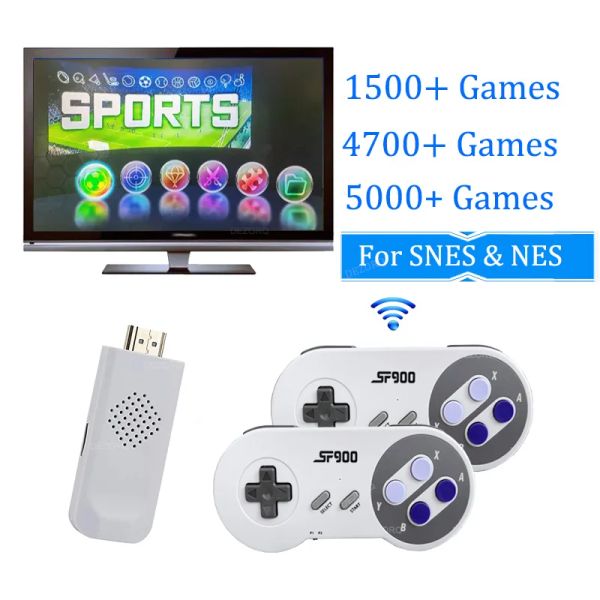 Konsolen Retro Videospielkonsole Game Stick mit 4700 Spielen Wireless Controller SF900 Consolas De Videojuegos für NES SNES