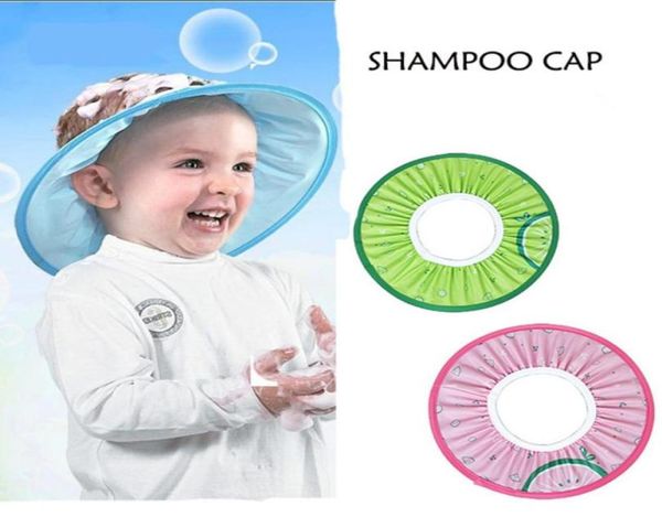 1 pz elastico del fumetto del bambino cuffia per la doccia impermeabile paraorecchie per bambini cuffia per lo shampoo cappello ombreggiante per bambini protezioni per taglio dei capelli Protection6778395