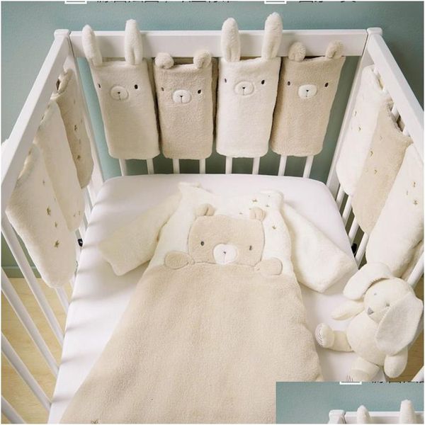 Sponde per letto 10 pezzi in cotone Protezione per sponde per lettino per bambini Protezione per culla Cuscino per lettino Anticollisione Recinzione per bambini Barries 230601 Drop Delive Dhojy