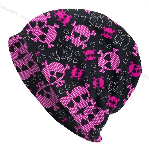 Berets Rosa Crânio Fino Skullies Beanies Outdoor Caps para Homens Mulheres Bonecas Ski Bonnet Chapéus