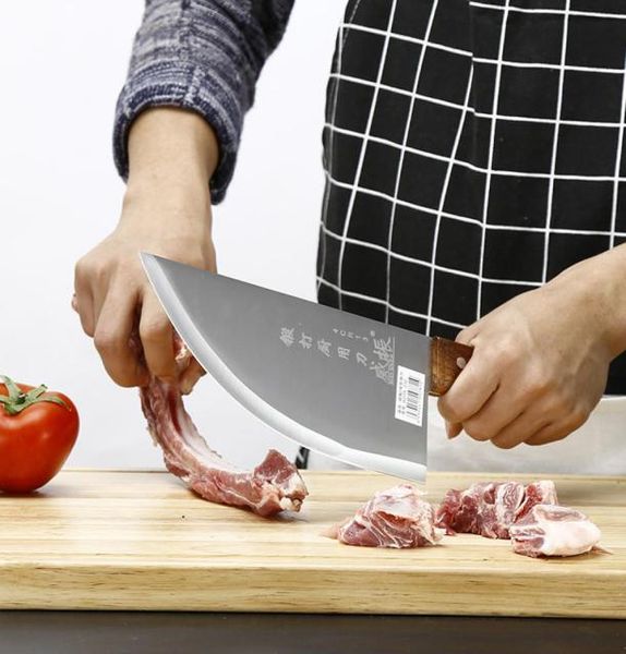8-дюймовый профессиональный кованый китайский нож из нержавеющей стали, нож для разделки мяса, кухонный нож для шеф-повара, 5229813