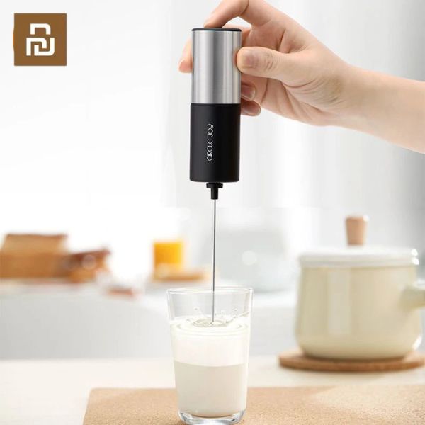 Ferramentas youpin círculo alegria elétrica leite frother mini foamer cafeteira batedor de ovo para cappuccino agitador portátil liquidificador cozinha ferramenta