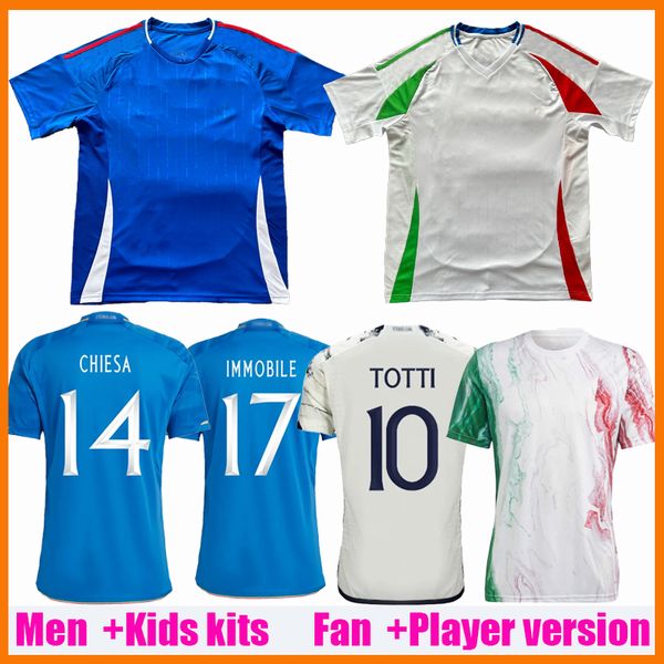 Italiens 23 24 25 Fußballtrikots 2023 2024 2025 Italienisches Trikot SCAMACCA IMMOBILE CHIESA RASPADORI JORGINHO BARELLA BASTONI VERRATTI Maglia Italiana Fußballtrikots