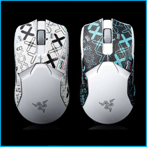 Tappetini BTL Mouse Grip Tape Skate Adesivo fatto a mano Antiscivolo Pelle di lucertola Succhiare il sudore per Razer Viper Ultimate Wireless senza mouse