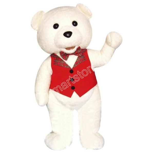2024 Halloween Hot Sales White Bear Mascot Costume Festa de Aniversário Anime Theme Fancy Dress Costume