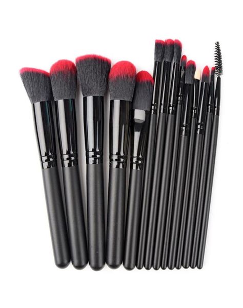 Mileegirl 14 pezzi Set di pennelli per trucco nero Set di pennelli per contorno in polvere Foundationian Sopracciglio Pennello per base Top Cosmetico morbido Set per trucco Kwasten6457395