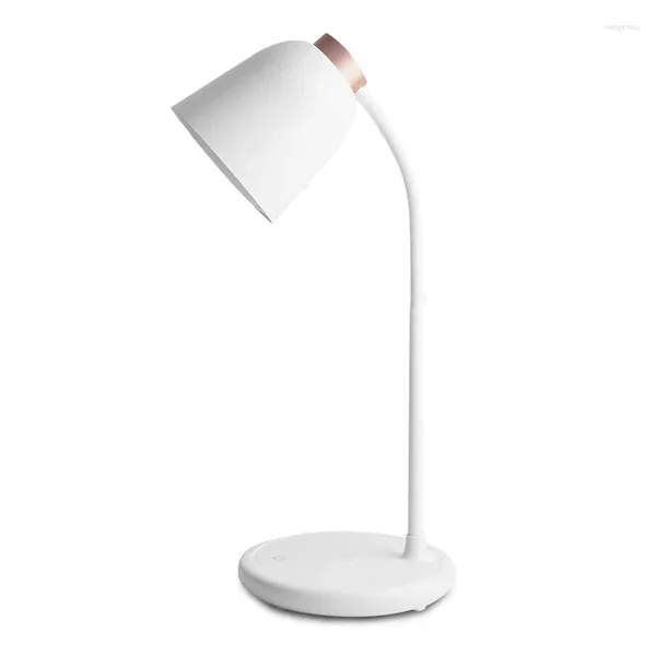 Lâmpadas de mesa LED lâmpada de mesa 3 modos de iluminação controle de contato branco para escritório em casa leitura trabalho estudo rosa ouro