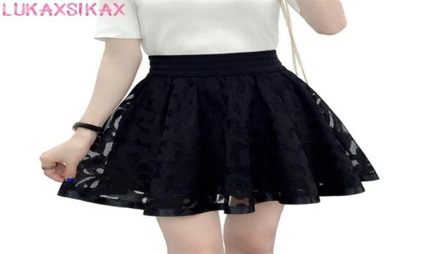 2020 nova primavera verão feminino preto mini saia coreano elástico cintura alta saia shorts doce malha tule guarda-chuva saia falda tul t208098127