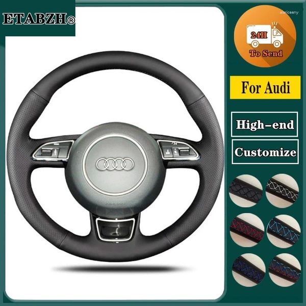 Coprivolante Copriauto intrecciato per Audi A4L A3 A6L Q5L Q3 A5 Q7 Accessori per involucro in pelle microfibra cucito a mano