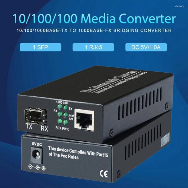 Apparecchiatura in fibra ottica SFP al convertitore multimediale RJ45 Ricetrasmettitore Ethernet 10/100/1000M con porta SC modulo ottico 20KM/40KM