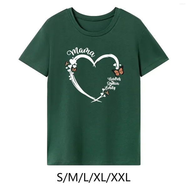 Camisetas femininas mamãe camisa simples elegante solto ajuste tripulação pescoço streetwear roupas de verão camiseta mãe para mulheres topos