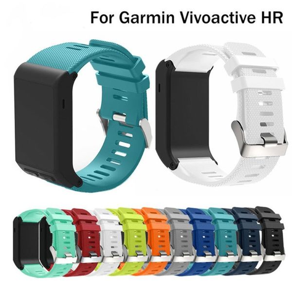 Nuovo braccialetto di orologio in gomma in silicone morbido per Garmin Vivoactive HR Sostituzione del polso Worst Watch Band per Band224z Vivoactive HR224Z