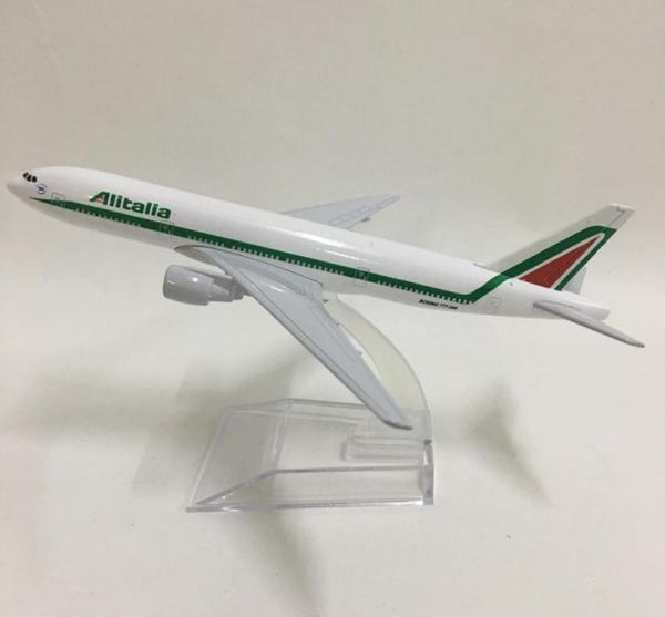 JASON TUTU 16 cm Alitalia Boeing 777 Avião Modelo Avião Modelo Aviões Modelo 1400 Diecast Metal Aviões Brinquedo LJ2009305454333