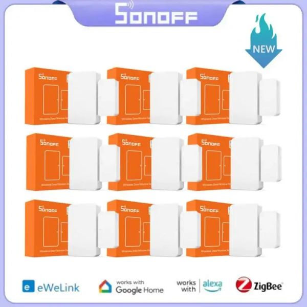 Controle sonoff snzb04 zigbee inteligente porta janela sensor mini sensor de alarme porta trabalho com sonoff zigbee ponte ewelink para segurança em casa