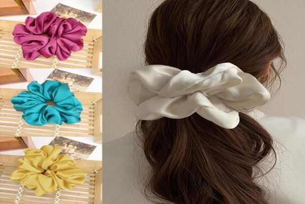 Big Silk Scrunchie Band Band Acessórios para cabelos Band para mulheres bandas de cabeça Serre Tete Fashion Stirnband Tiara Ponytail Holder 10pc9790583