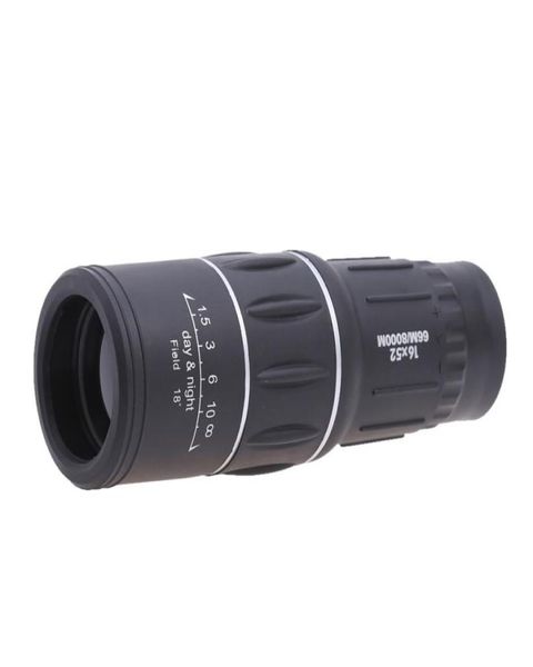 16x52 portátil ao ar livre duplo foco monocular telescópio zoom lente óptica binóculos spotting scope lentes de revestimento black8168183