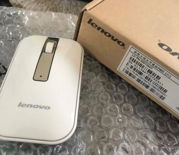 Mouse Mouse ottico wireless originale Lenovo N60 da 2,4 GHz Mini mouse leggero da 1000 dpi originale per laptop Ultrabook iMac Thinkpad Win10