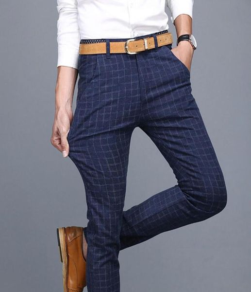 Zogaa 2020 Plaid Check Men Dress Pant Slim Fit Blu Pantalon Costume Homme Summer Dress Pants For Men Pantalon De Vestir Hombre X15505749