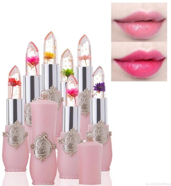 Fiore Crystal Jelly Rossetto Temperatura magica Cambia colore Balsamo per le labbra Idratante Rossetti di bellezza a lunga durata Trucco 00558231962