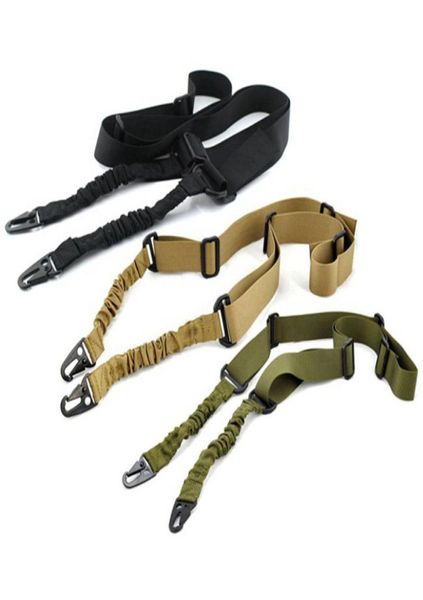 Multifuncional ajustável desmontagem rápida dois pontos tático rifle sling cinta lona ombro ao ar livre airsoft montar bungee strap7808445