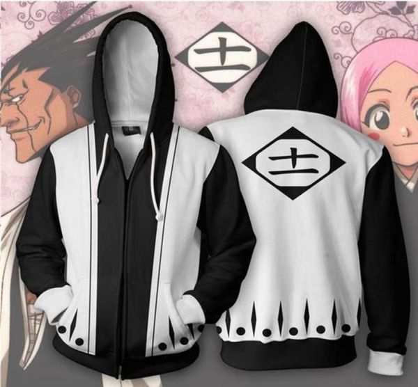 Men039s Hoodies Sweatshirts Japanischer Anime BLEACH Kenpachi Zaraki Kurosaki Ichigo Hoodie Sweatshirt Cosplay Kostüm Mantel Jump6026484