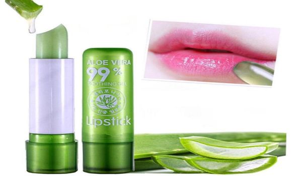 Novo Popular À Prova D 'Água Natural Planta Aloe Gel Batom Magia Cor Mudança de Temperatura Cor Aloe Batom Proteção Contra Umidade Lip9643691