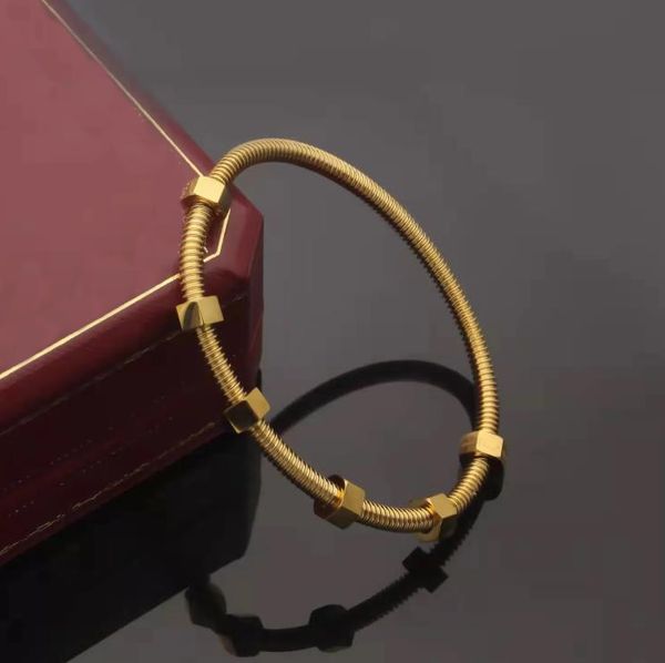 Новый браслет с шестью винтами, модный роскошный браслет для пар для мужчин и женщин, дизайнерские браслеты из нержавеющей стали, ювелирные изделия