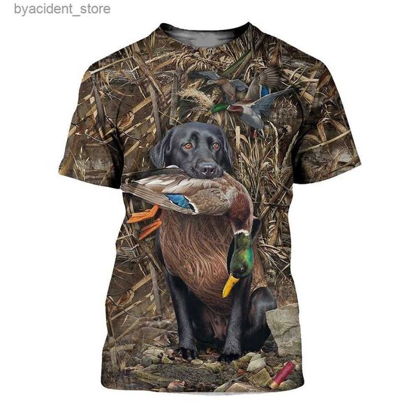 Herren-T-Shirts, Camouflage-Ente, 3D-Druck, T-Shirt, Herren, Sommermode, Freizeitkleidung, kurzärmeliges, übergroßes T-Shirt, XS-6XL, L240304